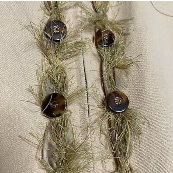 St. John Sport Khaki 2 piece fringe pant suit set - Picture 15 of 16